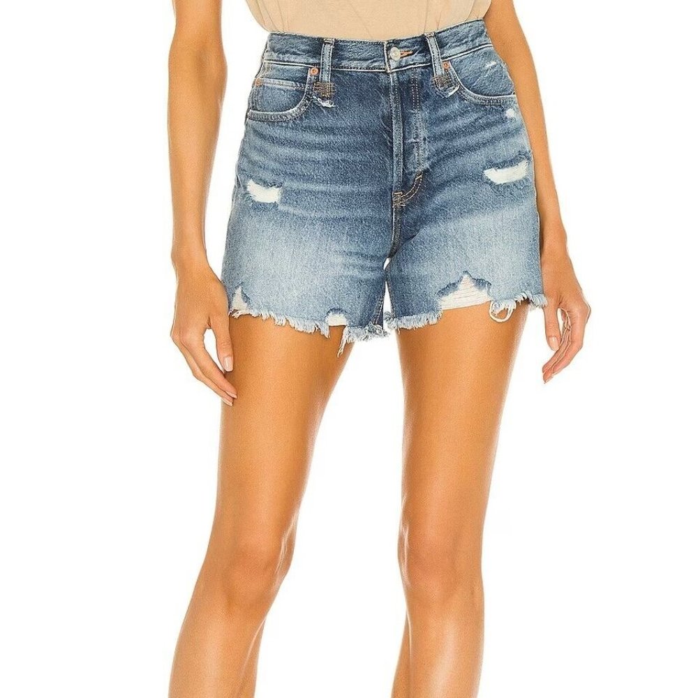 NWT FREE PEOPLE We The Free 24 Cut-off Denim Jean 3.5" Shorts Shout & Twist
